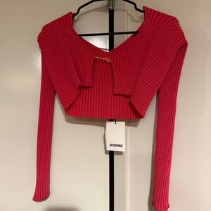 Jacquemus La Maille ribbed shrug cardigan